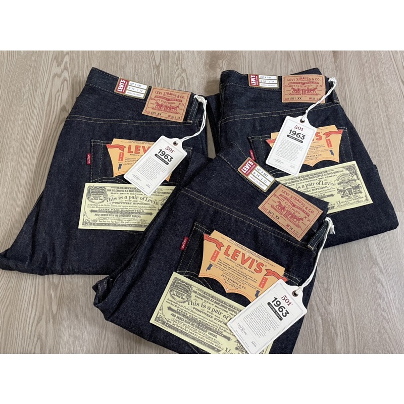 Levi's Vintage Clothing Reissues 1963 Made from deadstock Cone Mills White Oak Fabrics. 💥ผลิต501ตัว💥