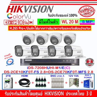 Hikvision ColorVu 3K รุ่น DS-2CE10KF0T-FS 2.8(4)+DS-2CE70KF0T-MFS 2.8(4)+DVR iDS-7208HUHI-M1/E(C)(1)+2H2JBP/AC