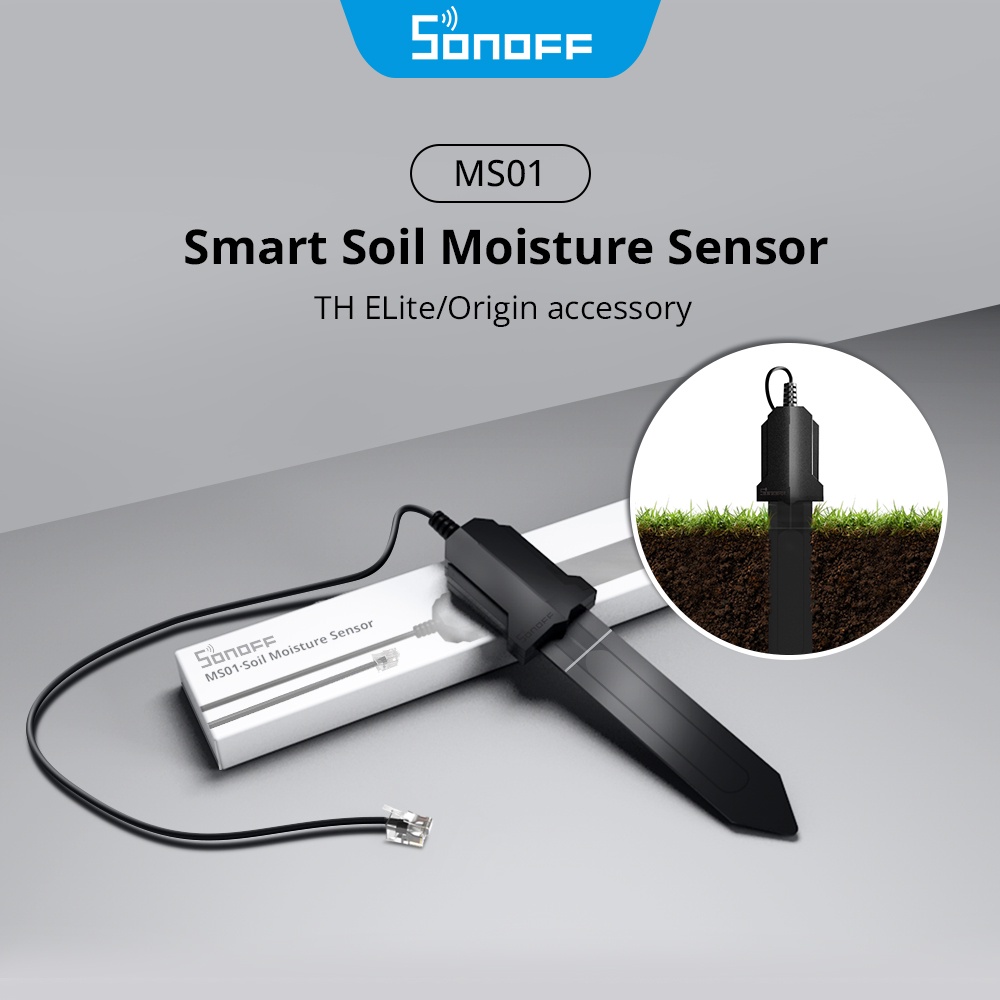 Sonoff MS01- เซนเซอร์วัดความชื้นในดินอัจฉริยะ พร้อมอะแดปเตอร์ RJ9 IP55 กันน้ํา TH Elite/TH
