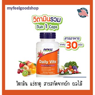 Daily Vits Multi Vitamin &amp; Mineral 120 Veg Capsules  Now Foods วิตามินรวม ผักผลไม้