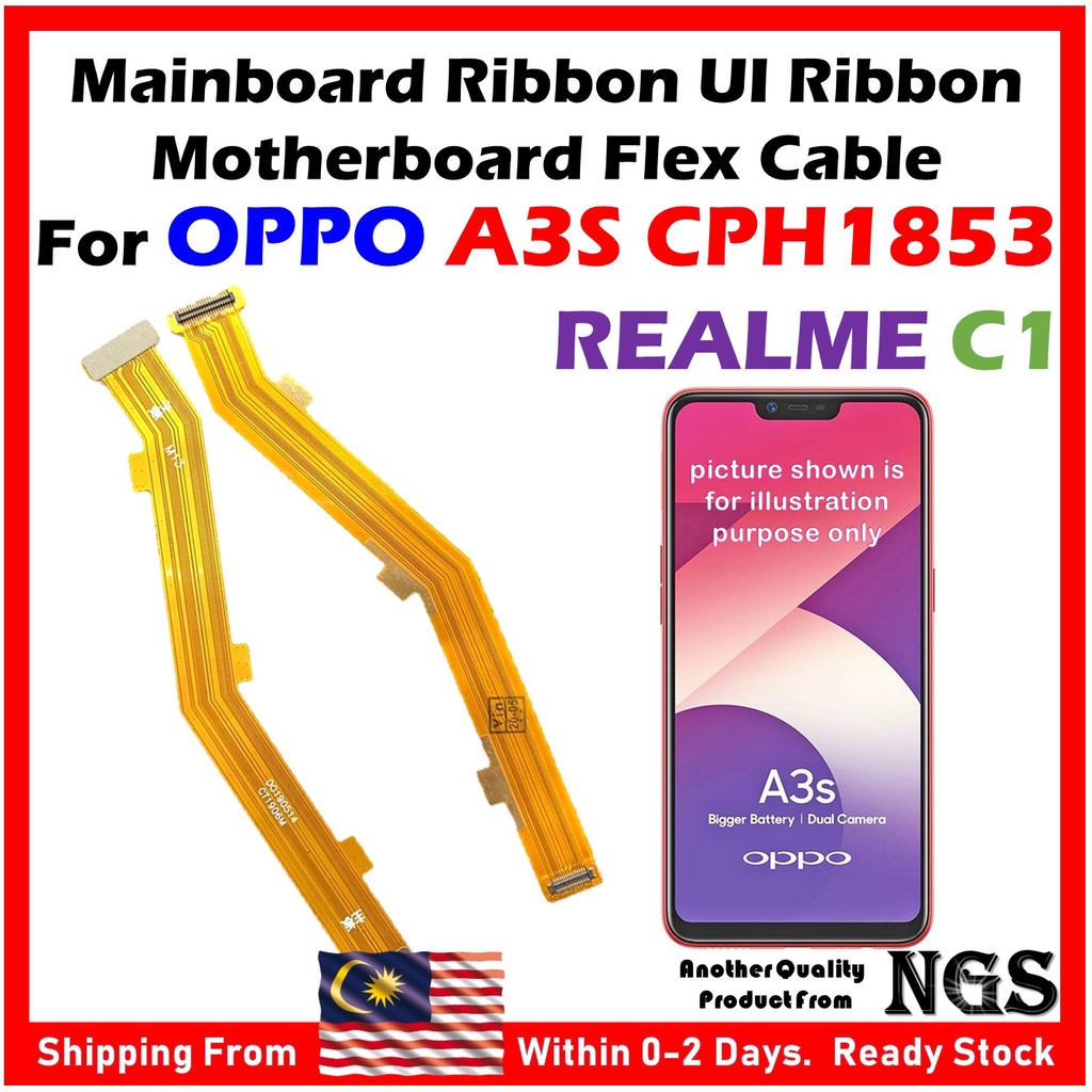 เมนบอร์ด Flex Cable เมนบอร์ดริบบิ้น UI Ribbon สําหรับ OPPO A3S CPH1853 REALME C1