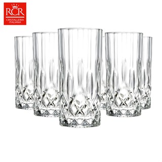 แก้วน้ำสูง RCR Opera Highball tumbler 350 ml เซตกล่อง 6 ใบ แก้วไฮบอล แก้วคริสตัล