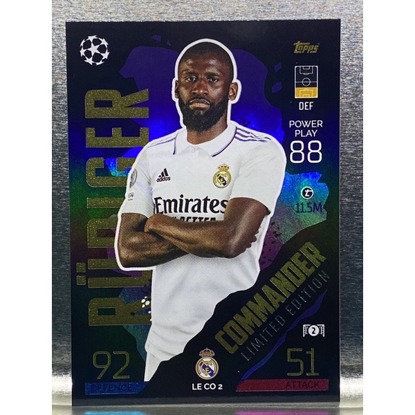 Antonio Rudiger การ์ดนักฟุตบอล 22/23 การ์ดสะสมทีม Real madrid c.f. การ์ดนักเตะ รีลมาดริด เรอัลมาดริด