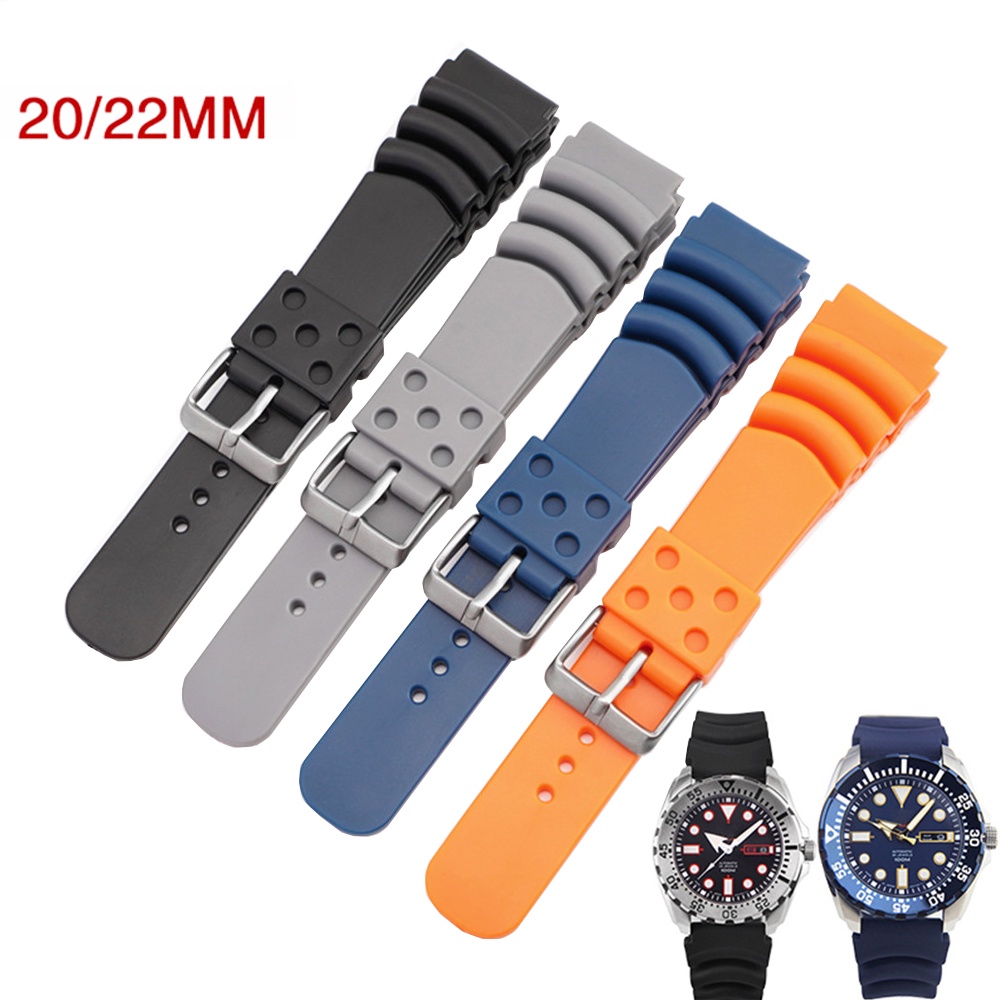 สายนาฬิกาข้อมือซิลิโคน กันน้ํา 20 มม. 22 มม. 24 มม. สําหรับ Seiko Diver Scuba Casio Watch