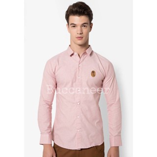 เสื้อเชิ้ตสีพิ้น ป้ายหนัง ผ้าOxford by ฺBuccaneer (สินค้าพร้อมส่ง)