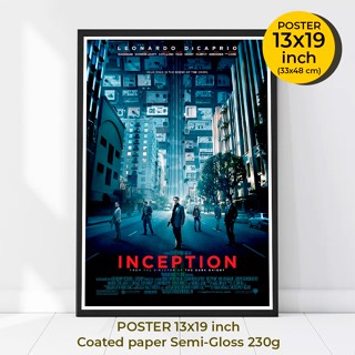 Inception Poster (2010) by Christopher Nolan / Leonardo DiCaprio โปสเตอร์ภาพยนต์จิตพิฆาตโลก ภาพขนาด 33X48 cm