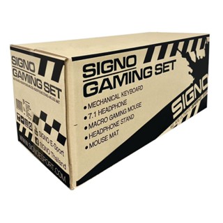 SIGNO GAMING Set 1(GM-908/ KB-728 RED Switch/HP-825 /HS-800/ MT-308)เซ็ตเกมมิ่ง 5 ชิ้น