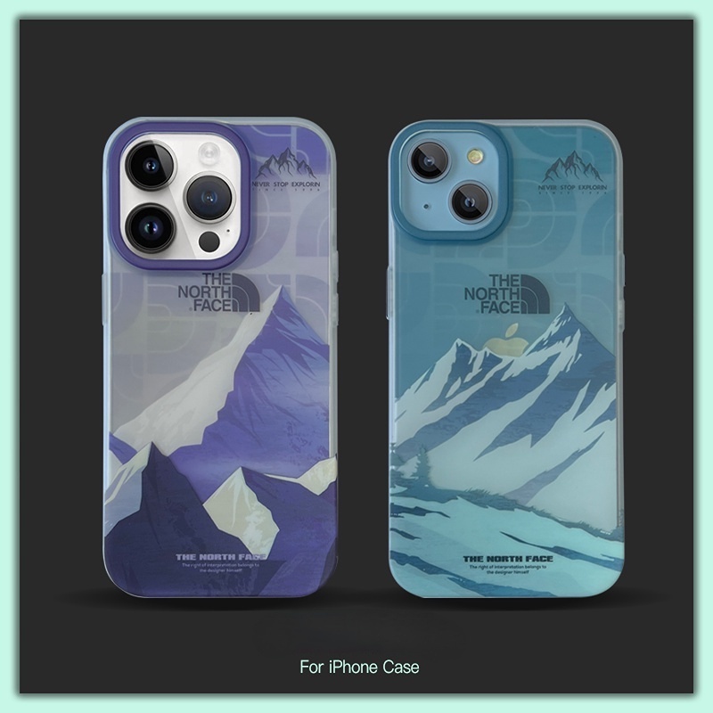 【เคสแข็ง】เคสโทรศัพท์มือถือ ผิวด้าน ลายภูเขาหิมะ TNF สองด้าน สําหรับ iPhone 14 13 12 Pro max 13Pro 12Pro 12 iPhone 11 14 plus