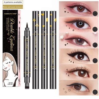 อายไลเนอร์ อายไลเนอร์แสตมป์ 2 in 1 กันน้ำ หัวใหญ่ อายไลเนอร์ชนิดน้ำ สีดำ Eyeliner Stamp Colorina Fasion Brand