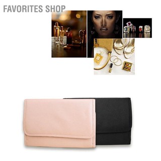 Favorites Shop Jewelry Organize Case PU Leather Zipper Folding Large Capacity Vintage Travel Storage Bag