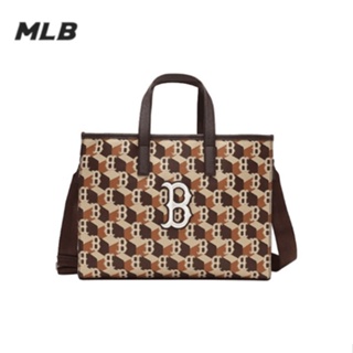 ของแท้100% MLB Monogram Retro Geometry Tote Bag ระเป๋าสะพายข้าง