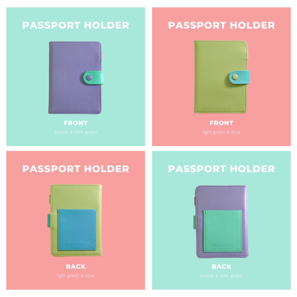 (พร้อมส่ง สีใหม่!) เคสพาสปอร์ต หนังสือเดินทาง สีสันสดใส เคสหนัง passport holder [#holidaymaker]