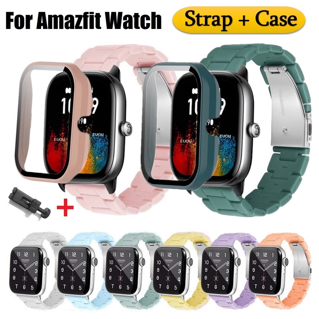 สาย+เคส เคสพลาสติก พร้อมสายคล้อง สีแคนดี้ สําหรับ Candy Plastic Strap+Case Amazfit Bip 3 pro สาย Amazfit GTS 2 / Amazfit GTS 2e / Amazfit GTS 3 สายนาฬิกา Amazfit GTS 4 Case / Amazfit GTS 4 mini Strap สาย Amazfit bip u pro สายนาฬิกา Amazfit bip 3 Strap