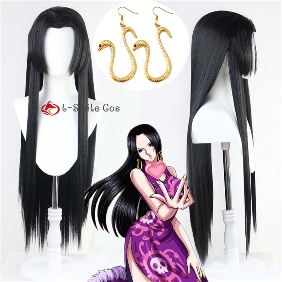 Boa Hancock Cosplay Wig Anime Boa Hankokku Cosplay Styled Black Long