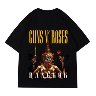 เสื้อยืดโอเวอร์ไซส์guns n roses เสื้อยืดเก๋ๆ เสื้อยืดผู้หญิง ดแขนสั้นผู้ชาย เสื้อยืด oversized ยืดคอกลมแขนสั้นL  XL  XXL