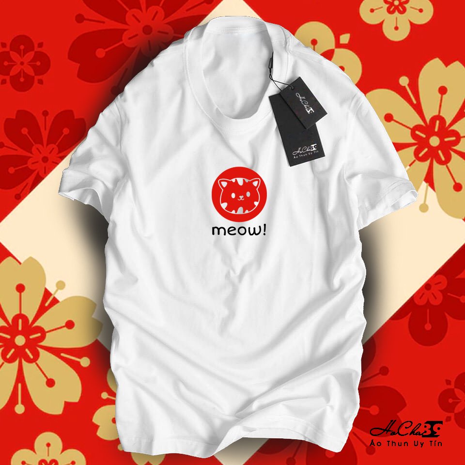 เสื้อยืด MEOW - Hocha89 - W1T122022 - ผ้าคอตตอน 4c นุ่ม ยืด 4 ทาง HC0686