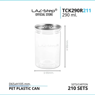 LAZ-Step กระป๋องพลาสติก PET ฝาดึง อลูมิเนียม ขนาด 290 ml. TCK290R211 บรรจุลังละ 210 ชุด