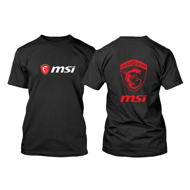 เสื้อยืดแขนสั้นคอกลมโลโก้ Msi Red Dragon