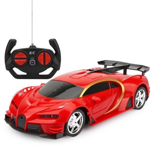 Rc รีโมทคอนโทรลรถ 1:18 Bugatti สีแดงพร้อมไฟ Led ชาร์จ Off-road Racing ไฟฟ้าของเล่นเด็กสําหรับของเล่น