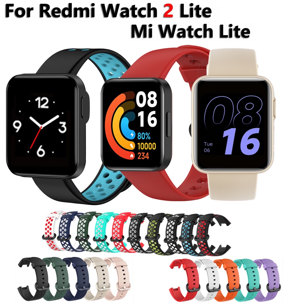 สายนาฬิกาข้อมือซิลิโคน แบบเปลี่ยน สําหรับ Redmi Watch 2 Lite Xiaomi Mi Watch Lite Global Version
