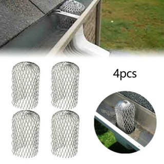 4 X ตาข่ายโลหะ รางน้ํา Downspout Guard ใบไม้ กรองฝน รางน้ํา หน้าจอครอบคลุม