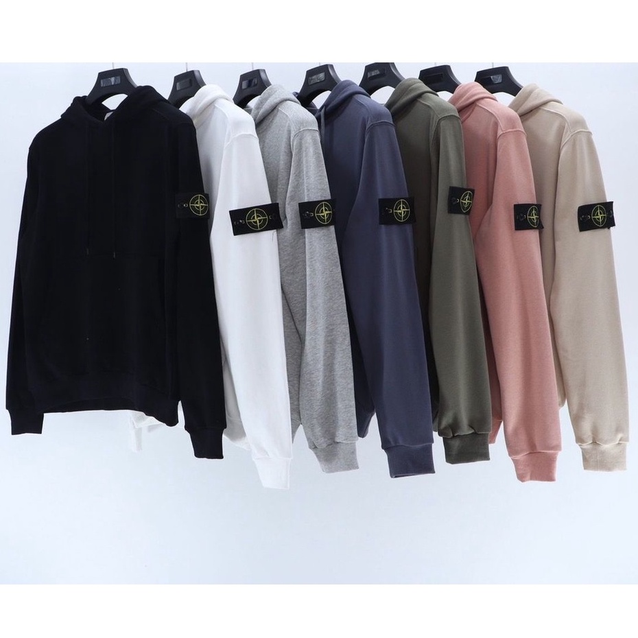 Stone island ขายร้อน 8 สีHoodieหินเกาะผ้าฝ้ายUnisexคลาสสิกพื้นฐานส่วนสีทึบสบายๆHoodieเสื้อกันหนาวผู้ชาย