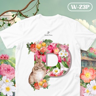 เสื้อยืดตัวอักษร Bunny Flora ตัวอักษร( A B C )