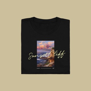 ⚡️ พร้อมส่ง⚡️ Sunset cilff เสื้อยืด T-shirt Unisex Cotton 100%