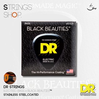 สายเบส DR Strings BLACK BEAUTIES™ - BLACK Colored Bass Strings (BKB-45,BKB5-45)