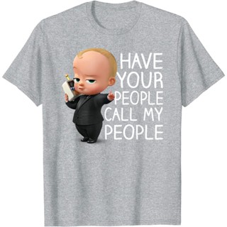 เสื้อยืดผ้าฝ้ายพรีเมี่ยม เสื้อยืด พิมพ์ลาย The Boss Baby Call My People