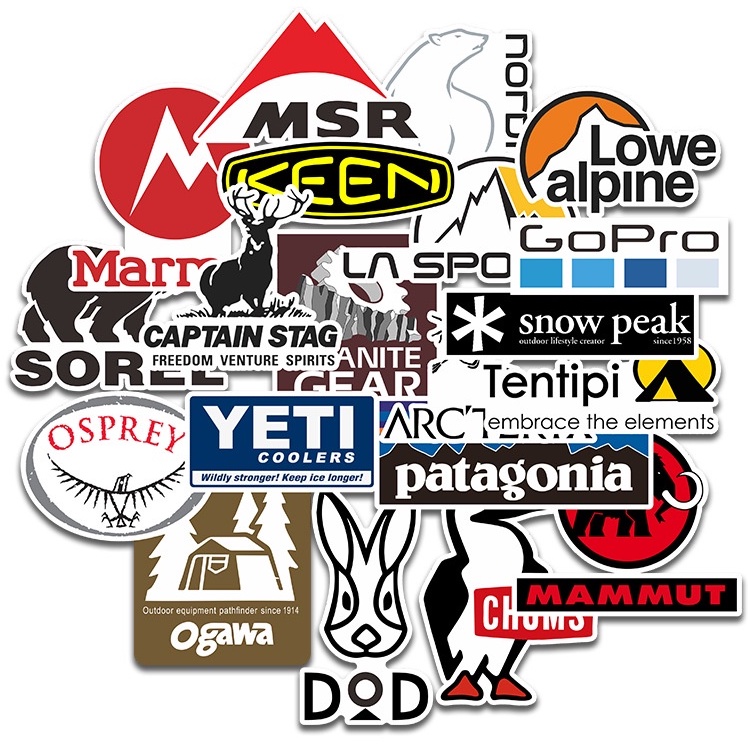 Big size Camping Brand travel patagonia YETI การตั้งแคมป์ สติกเกอร์ สเก็ตบอร์ด 20ชิ้น sticker