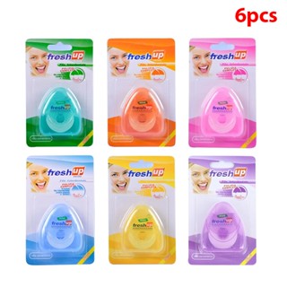 6pcs 50M Micro Wax Peppermint flavor Dental Flosser Interdental Brush Teeth Stick Toothpicks Floss Pick