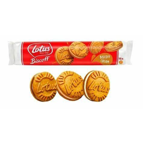 [พร้อมส่ง] Lotus Biscoff Cream Biscuits 150g โลตัส บิสคอฟ ครีมบิสกิต