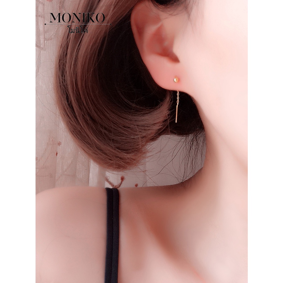 MONIKO ต่างหูแฟชั่นสตรีต่างหูยาวเรียบง่าย