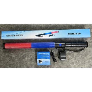 Traffic baton กระบองไฟจราจร 2 จังหวะ ชาร์จไฟได้ ไฟกระพริบ ไฟค้าง 54 CM (สีแดง สีเขียว สีแดง/สีน้ำเงิน)