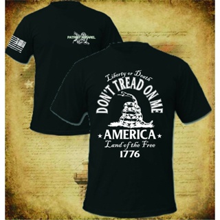 [COD] เสื้อยืดแขนสั้นลําลอง ผ้าฝ้าย 100% พิมพ์ลายธง DonT Tread On Me Gadsden Snake Flag Political Dont