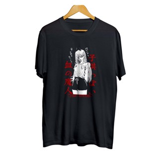 เสื้อผู้ชายเท่ เสื้อยืด พิมพ์ลายอนิเมะ Infinite POWER BLOOD FIEND - CHAINSAW MAN original Design  สําหรับผู้ชายเสื้_36