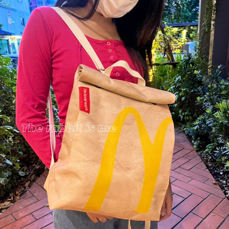 🎒เป้ Mcdonald kfc ทรงถุงพับ(กันน้ำ)ไซส์ใหญ่🎒10ใบขึ้นไปมีราคาส่ง(Made in Thailand)