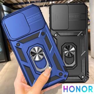 Honor X8 Honor X9 Honor X7 เคสโทรศัพท์กันกระแทกแบบเลนส์หรูหราพร้อมขาตั้งโลหะหมุนได้