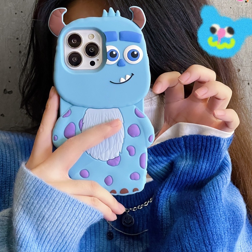 สําหรับ iphone 16 15 14 13 12 11 pro max Blue Sulley เคสซิลิโคนการ์ตูน