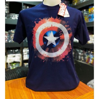 เสื้อยืดMarvel_ลิขสิทธิ์แท้ลายCapTain.สีกรม(mvx-148)