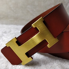 Hermes Original เข็มขัดหนังวัวแท้ แต่งหัวเข็มขัด สไตล์เกาหลี เข้ากับทุกการแต่งกาย แฟชั่นสําหรับผู้ชาย 5D5A