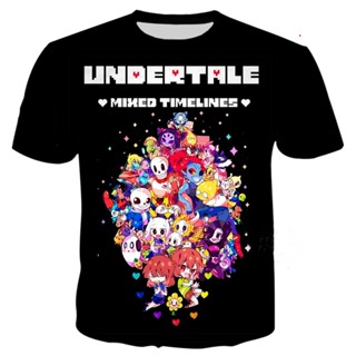 Undertale Sans เสื้อยืดลําลอง แขนสั้น พิมพ์ลายกราฟฟิคเกมน่ารัก 3D แฟชั่นฤดูร้อน สําหรับผู้ชาย ผู้หญิง