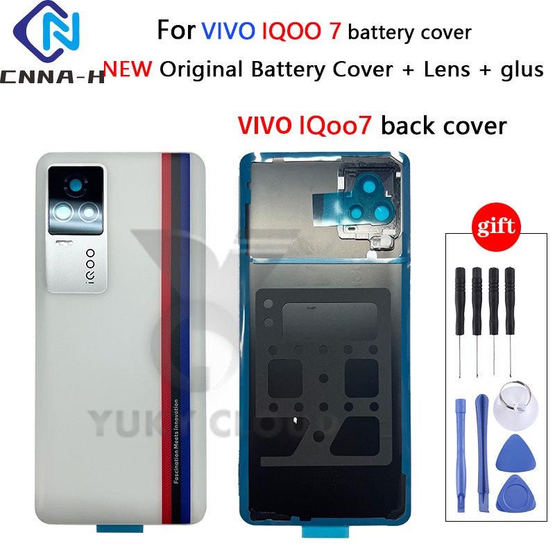สําหรับ Vivo IQOO 7 ฝาหลังแบตเตอรี่เคสประตูฝาครอบกระจกด้านหลังสําหรับ VIVO V2049A I2009 iqoo7 แบตเตอ