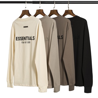 ❤❀ [พร้อมส่ง] ❤ เสื้อยืดแขนยาว ผ้าฝ้าย พิมพ์ลาย FOG ESSENTIALS ทรงหลวม ขนาดใหญ่ สําหรับผู้ชาย และผู้หญิง