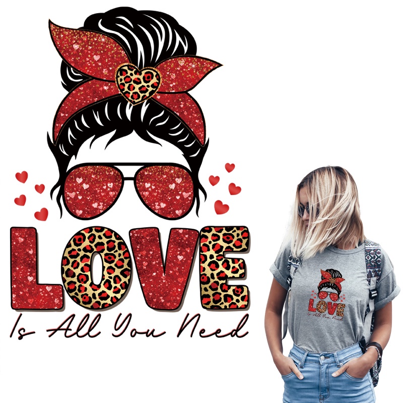 2023 ใหม่เหล็กบนแพทช์วันวาเลนไทน์เสือดาวเสื้อผ้าสติกเกอร์Diyความร้อนกดAppliqued Hoodies Parches Ropaสติกเกอร์