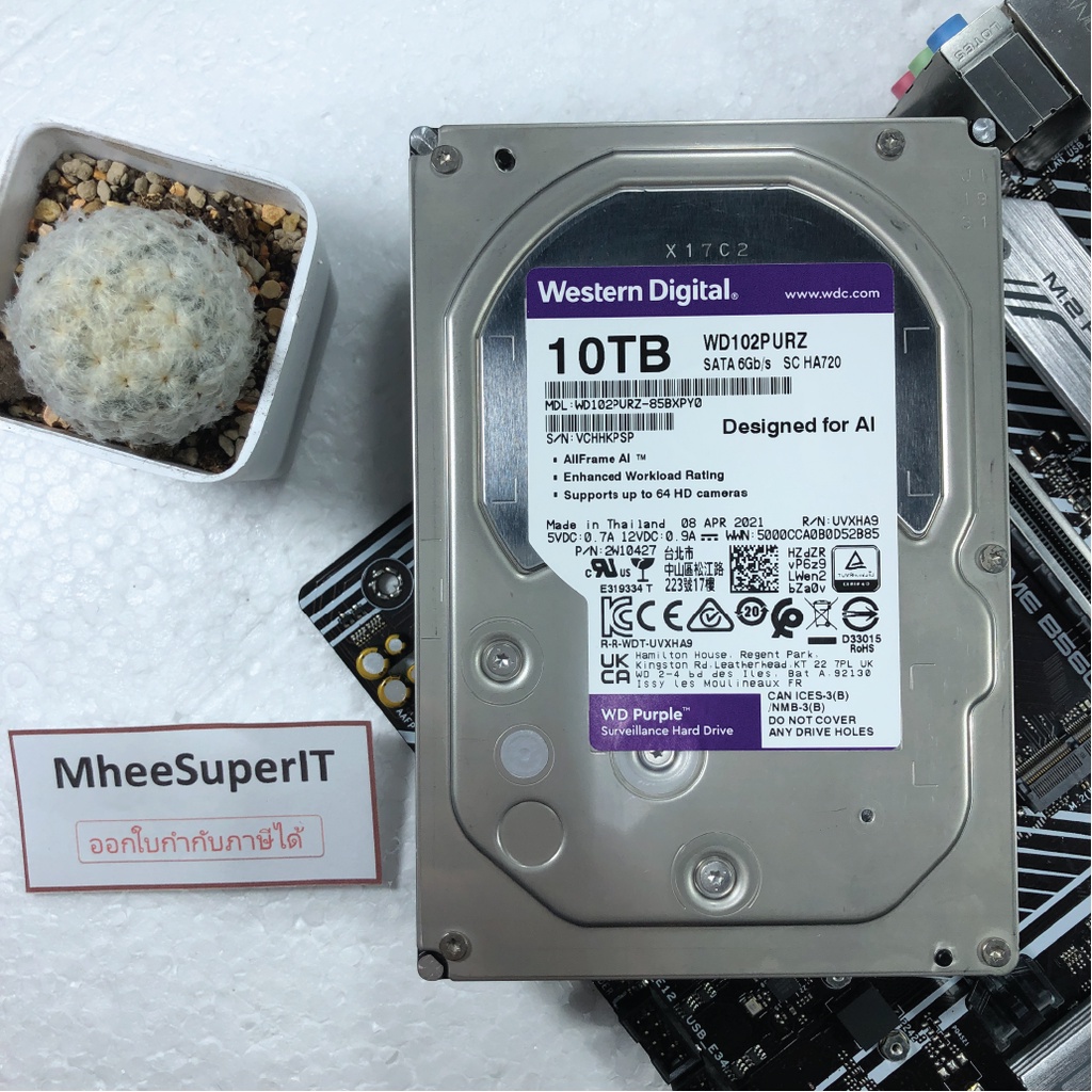 10TB,12TB HDD WD Purple ฮาร์ดดิสก์ ประกันศูนย์ไทย #6