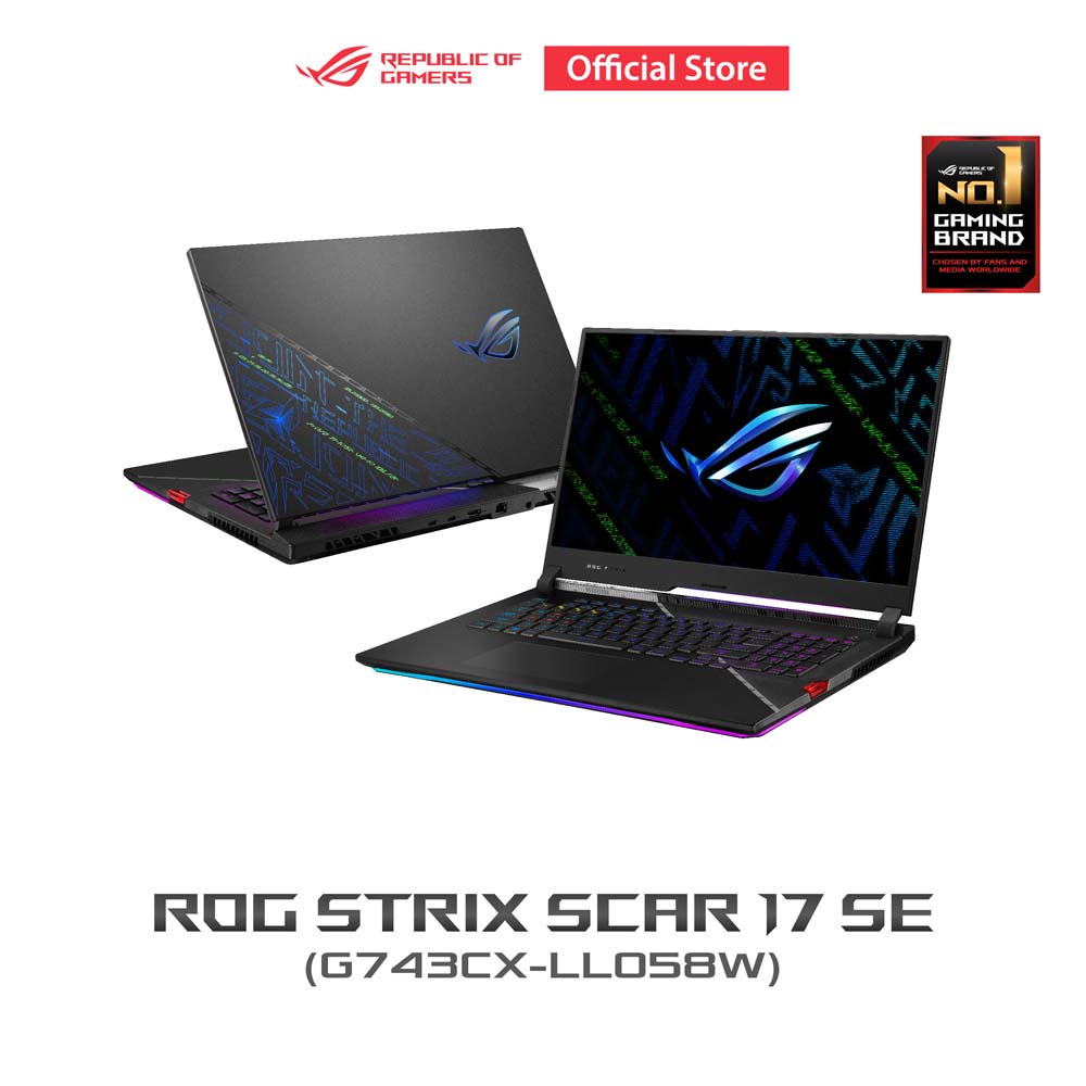 ASUS ROG Strix Scar 17 SE Gaming Laptop, 17.3” 240Hz IPS WQHD Display, NVIDIA GeForce RTX 3080 Ti, Intel Core i9 12950HX, 32GB DDR5, 1TB SSD, Per-Key RGB Keyboard, G743CX-LL058W