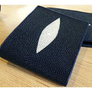 กระเป๋าหนังปลากระเบน  stingray   bifold wallet สีน้ำเงิน