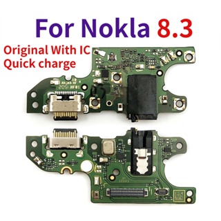 สําหรับ Nokia 8.3 ตัวเชื่อมต่อแท่นชาร์จ Micro USB พอร์ตชาร์จ บอร์ดสายเคเบิลอ่อน พร้อมชิ้นส่วนเปลี่ยนไมโครโฟน